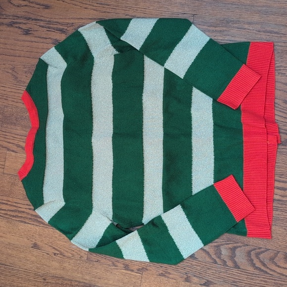 Rockin Around - NWT Ugly Christmas Cardigan Sweater with ELF Stripes - Picture 5 of 5
